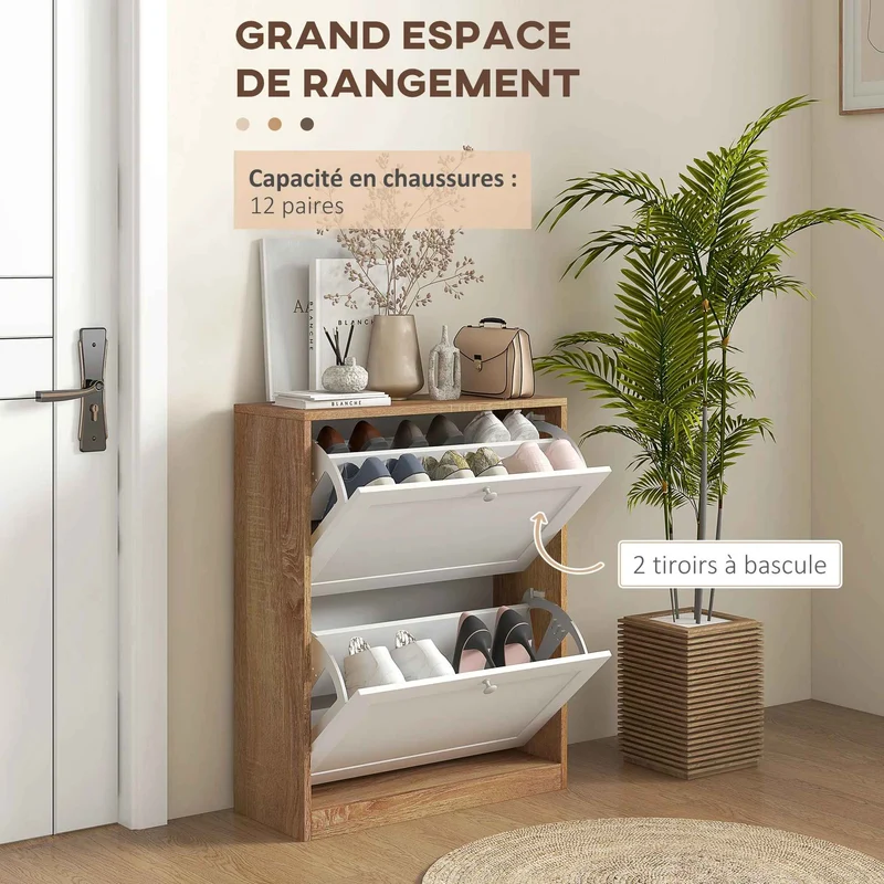 Meuble chaussure entrée | Compact 12 paires
