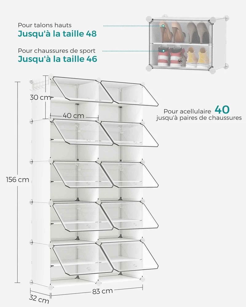 Cubes de rangement | Modulables 40 paires