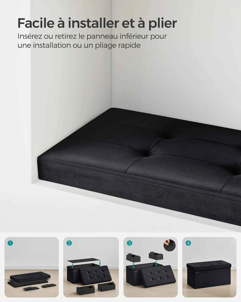 Banc de rangement | Velours Premium