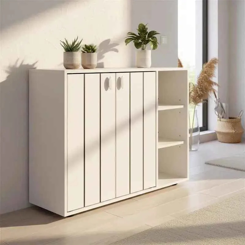 Meuble d'entrée chaussure | Modulable 3 niveaux blanc