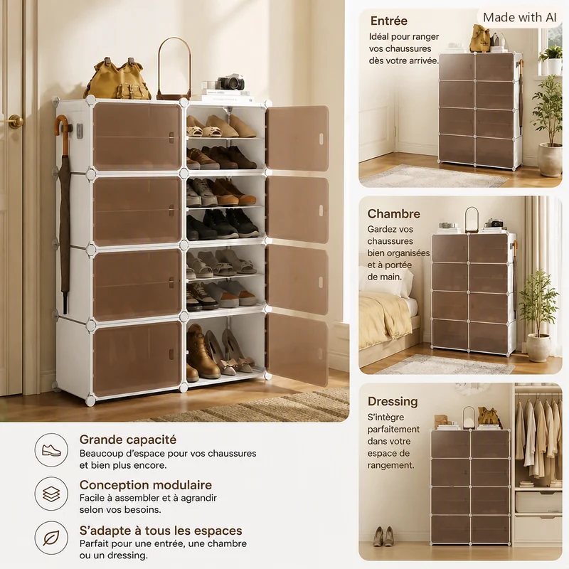 Cubes de rangement | Organisateur 32 paires