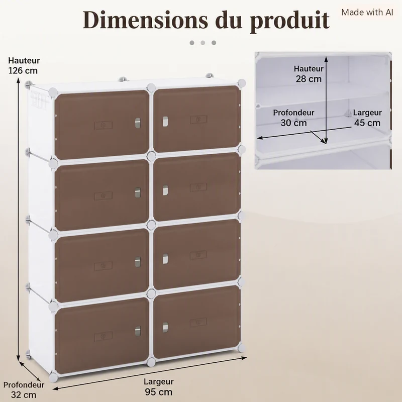 Cubes de rangement | Organisateur 32 paires