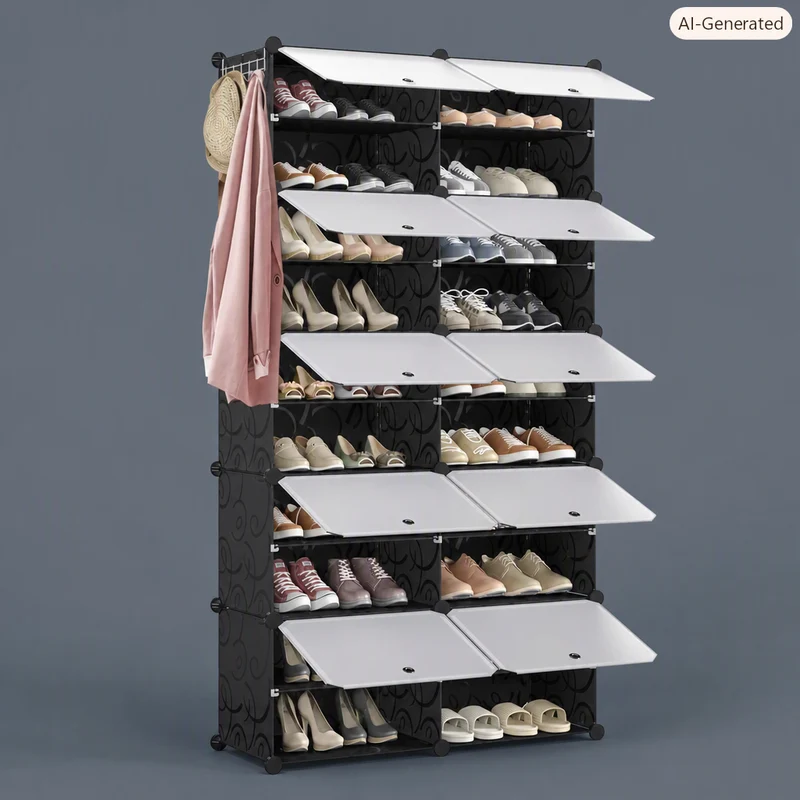 Cube de rangement 40 paires | Modulable transparent