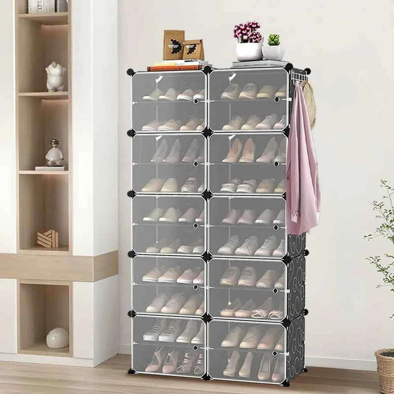 Cube de rangement 40 paires | Modulable transparent
