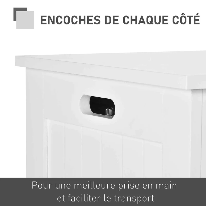 Banc coffre de rangement | Blanc Sécurisé 75L
