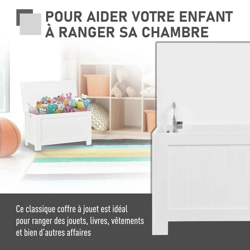 Banc coffre de rangement | Blanc Sécurisé 75L