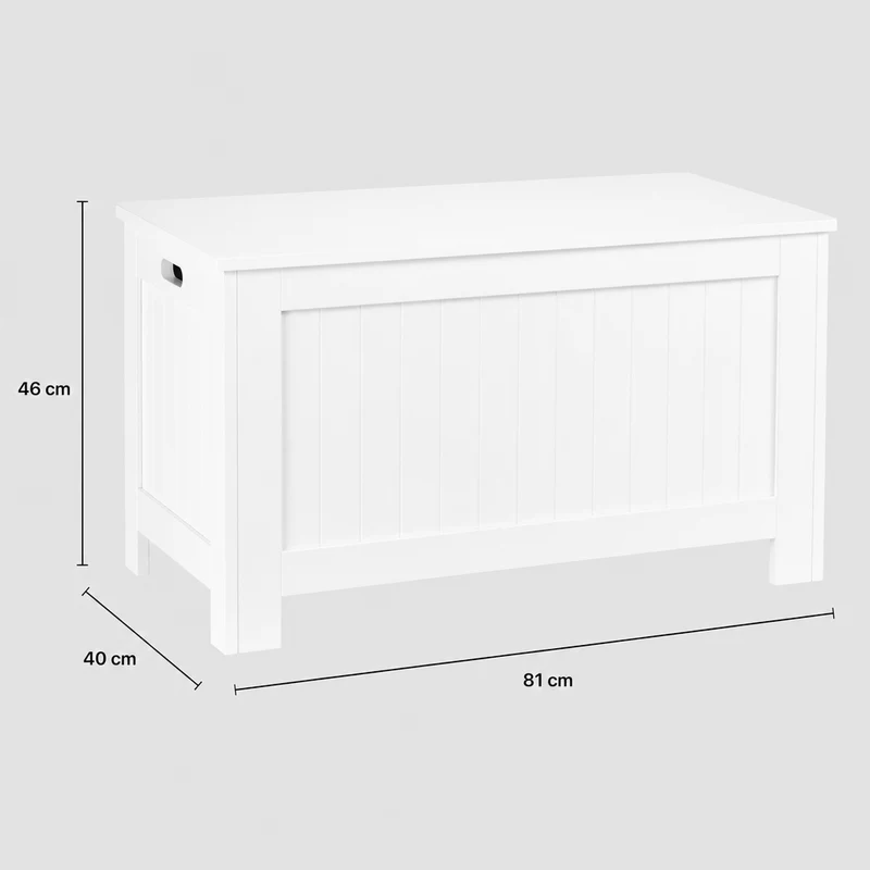 Banc coffre de rangement | Blanc Sécurisé 75L