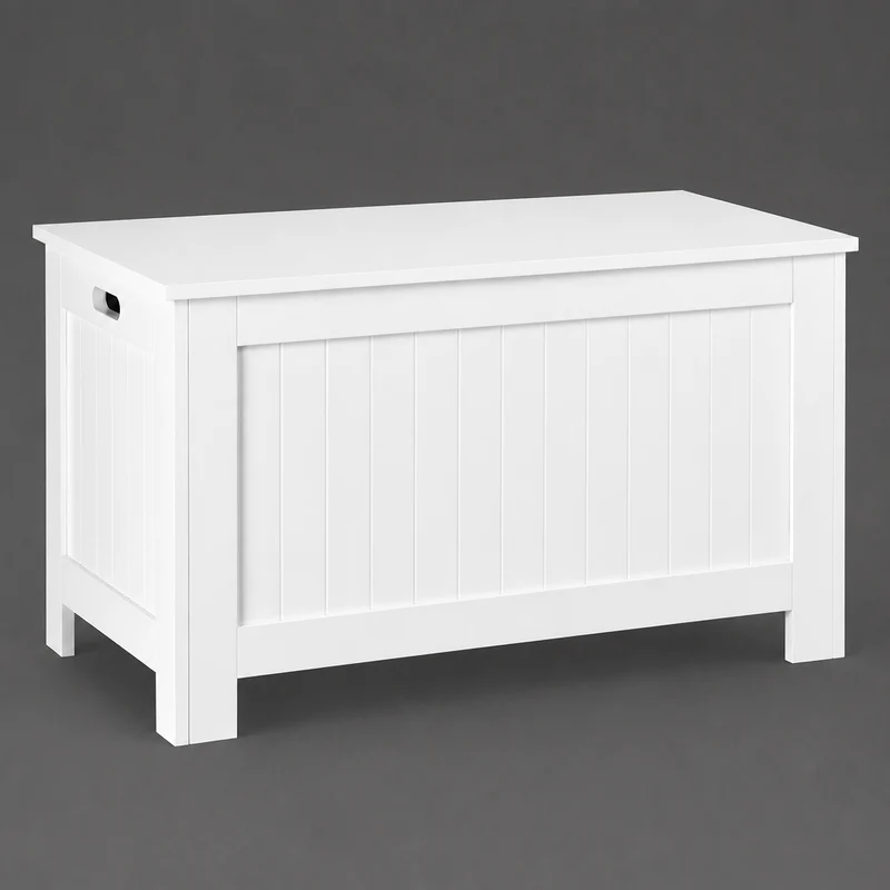 Banc coffre de rangement | Blanc Sécurisé 75L
