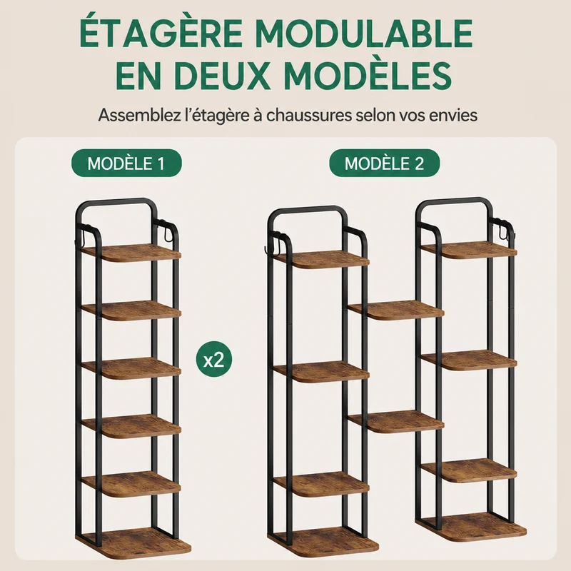 Étagère à Chaussures | Verticale 6 Niveaux | Novabo