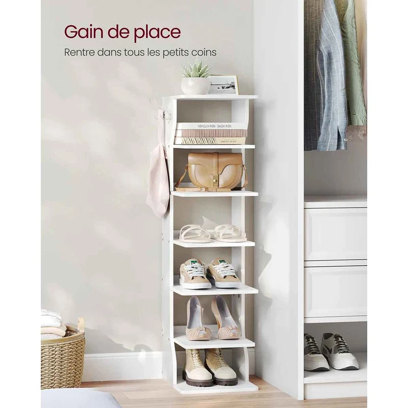 Étagère à chaussures 7 Niveaux Gain de Place