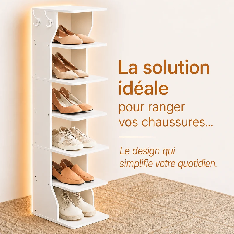Étagère à chaussures 7 Niveaux Gain de Place