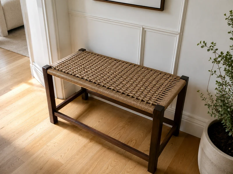The Mysa – Handwoven Black Walnut Bench