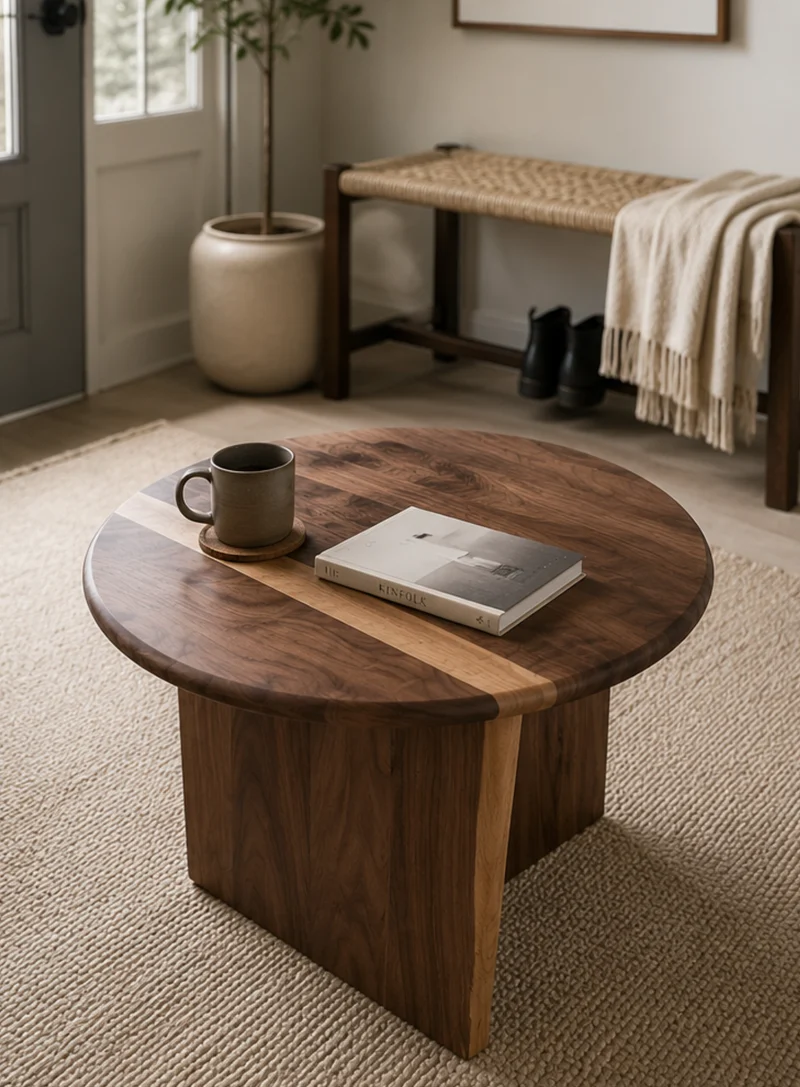 The Vale | Solid Black Walnut Round Coffee Table
