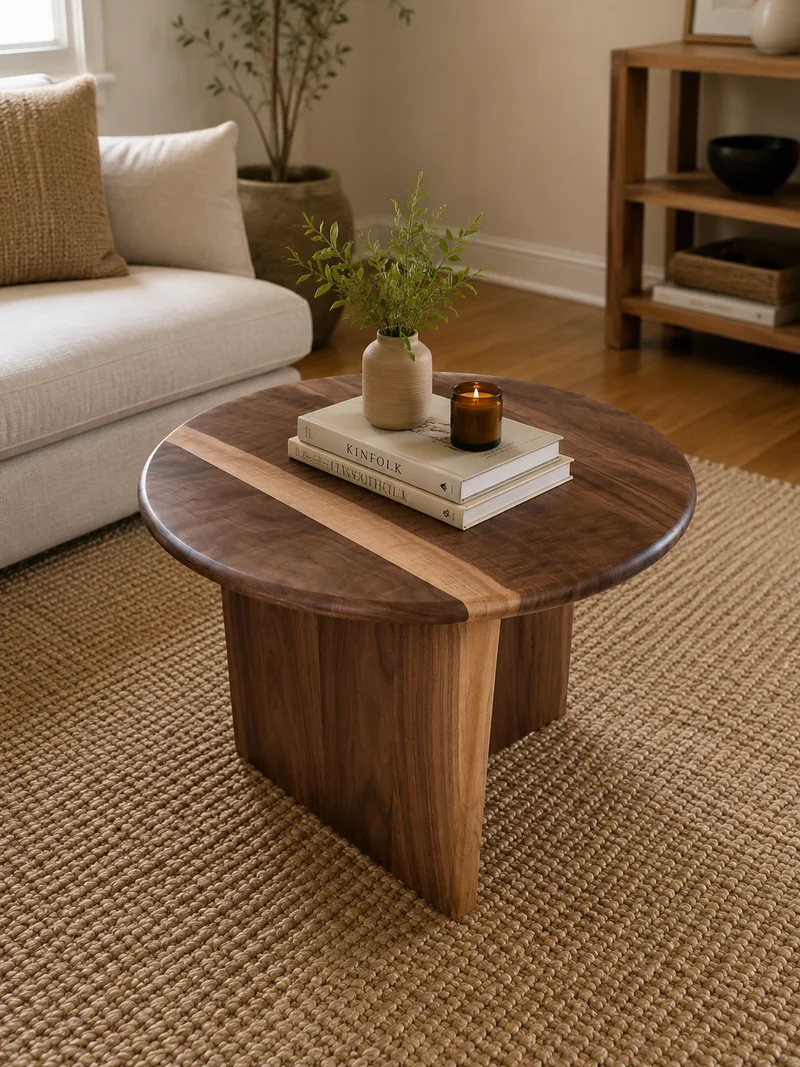 The Vale | Solid Black Walnut Round Coffee Table