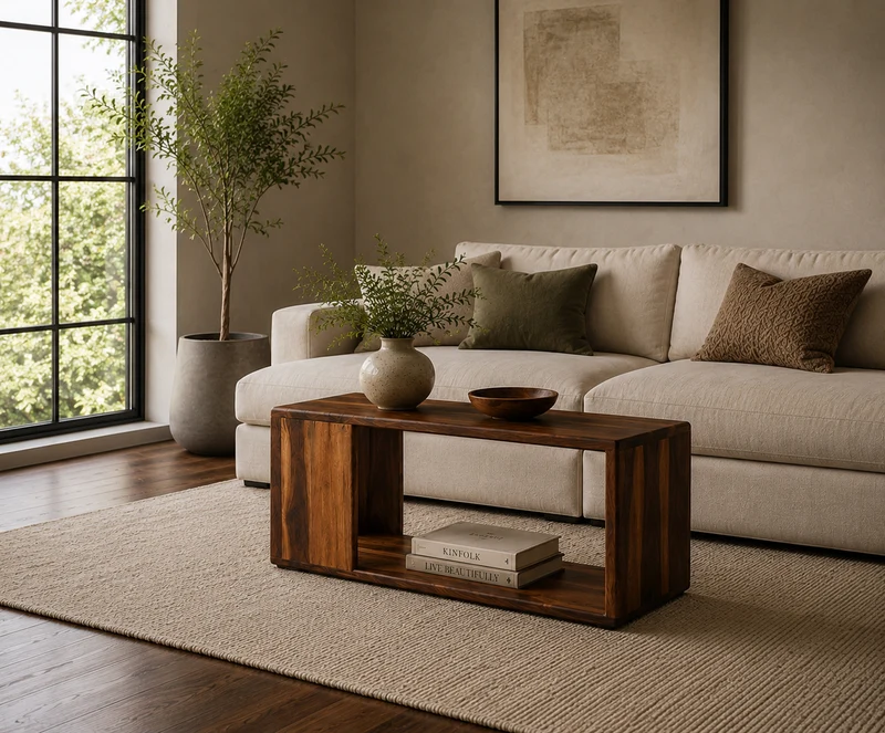 The Lunen – Solid Black Walnut Coffee Table