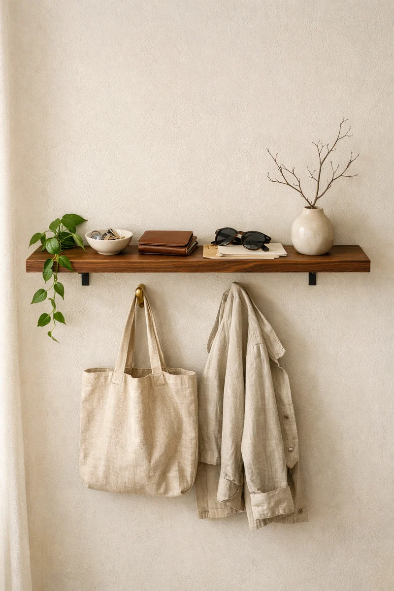 Black Walnut Wall Shelf – Minimalist Solid Wood Plank for Wall Shelves, Quebec Made