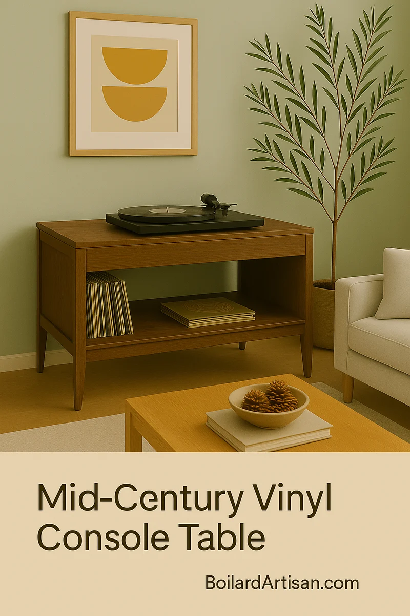 Vinyl Record Console Woodworking Plan – Mid-Century Media Stand – PDF DIY Furniture Plan