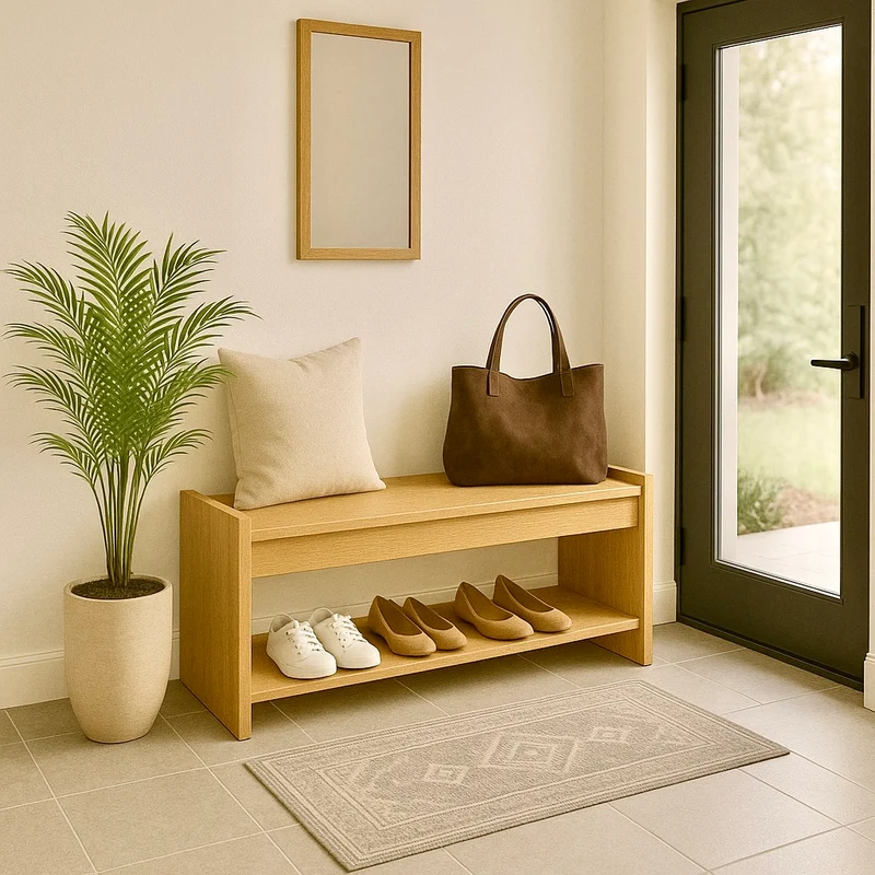 DIY Entryway & Mudroom Bench Plan PDF – Storage Bench Woodworking Guide, Step‑by‑Step Cut List