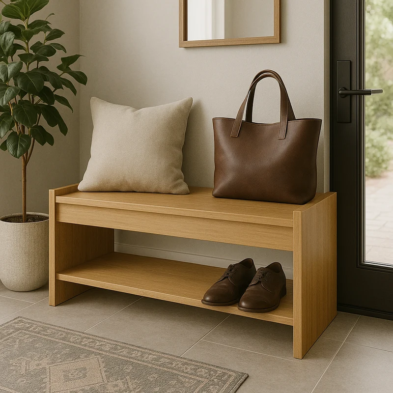 DIY Entryway & Mudroom Bench Plan PDF – Storage Bench Woodworking Guide, Step‑by‑Step Cut List