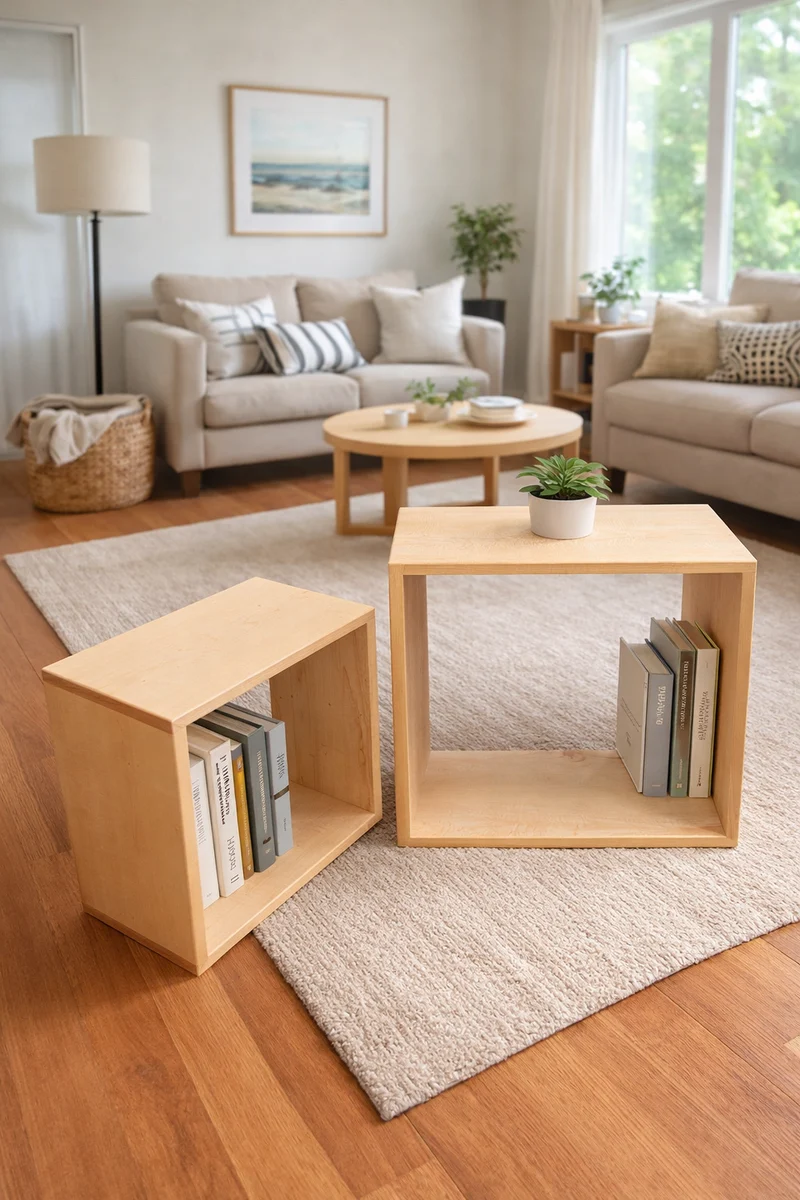Handcrafted Modular Maple Bookcase – Custom Solid Wood Shelving Unit