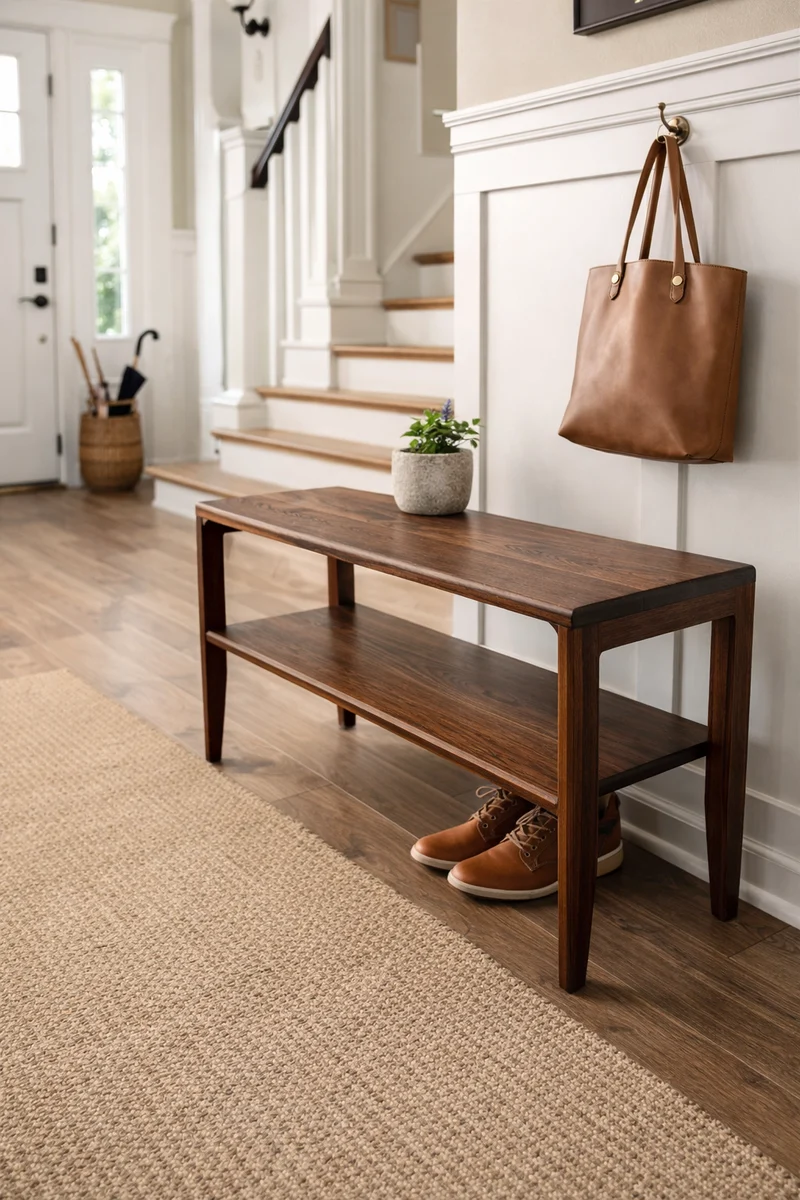 The Québec Entryway Bench – Solid Black Walnut