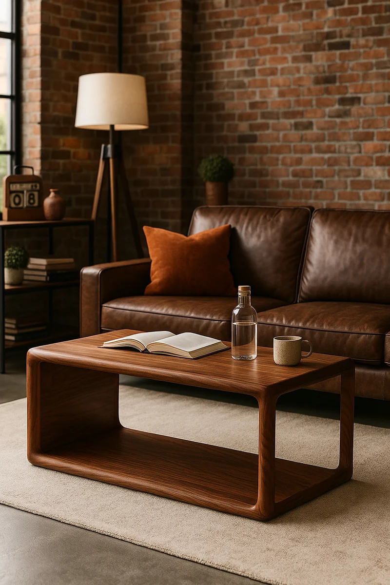 The Oka – Wood Console - Solid Black Walnut Coffee Table, Minimalist Mid-Century Modern Design, Handmade in Quebec - Artisan made