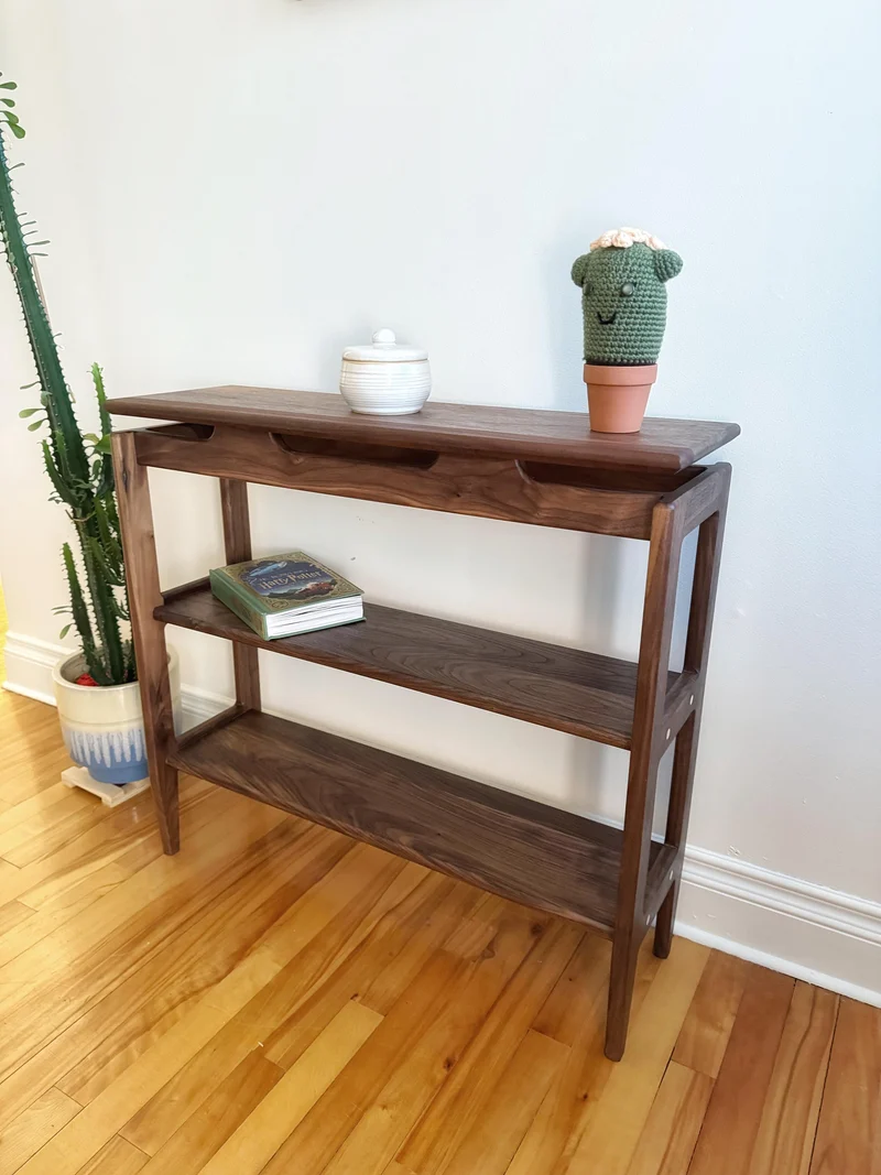The Horizon - Mid century Black Walnut Floating Table