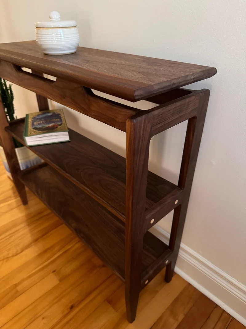 The Horizon - Mid century Black Walnut Floating Table