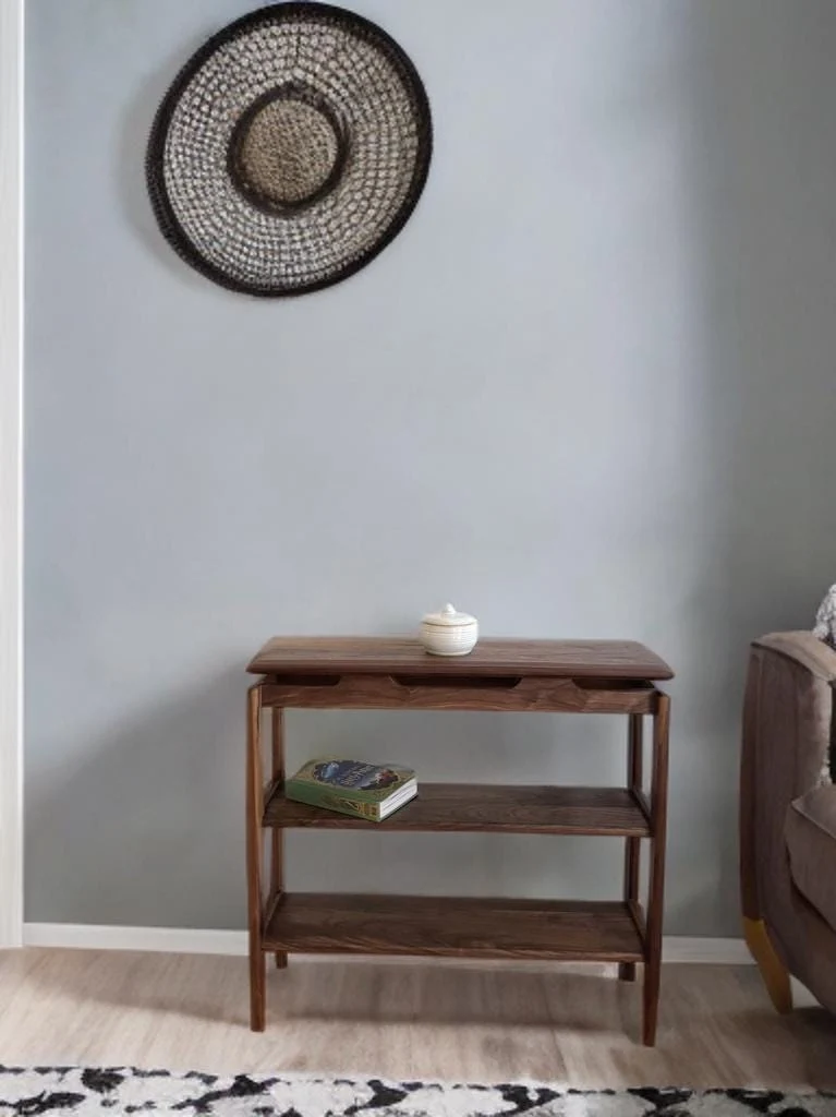 The Horizon - Mid century Black Walnut Floating Table