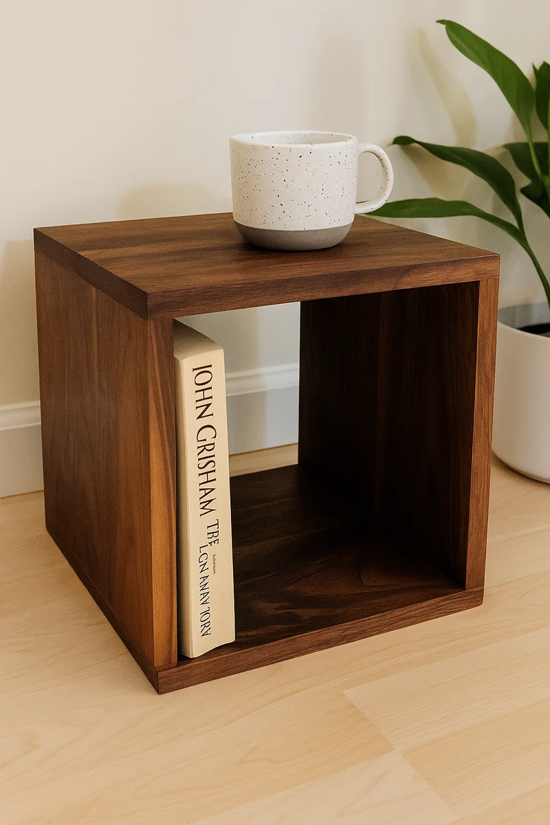 Handcrafted Modular Wooden Bookcase – Custom Solid Wood Shelving Unit