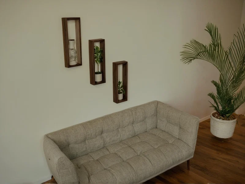 Luxury Black Walnut Shelf | Modern Floating Wall Shelf