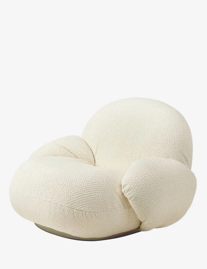 Sillón Pacha Dora Bouclé / Base Giratoria Pearl Gold - Pierre Paulin | Producto de Exposición