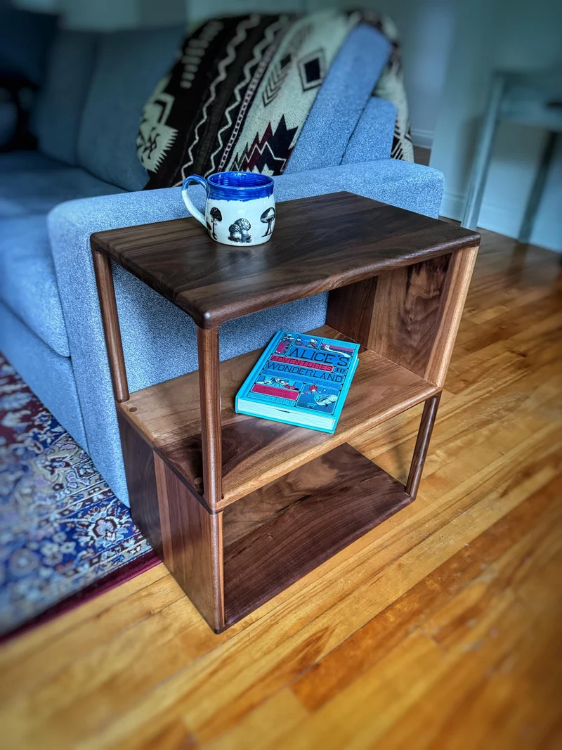 The Heritage Side Table(12" version) – Classic Mid-Century Design - Black Walnut