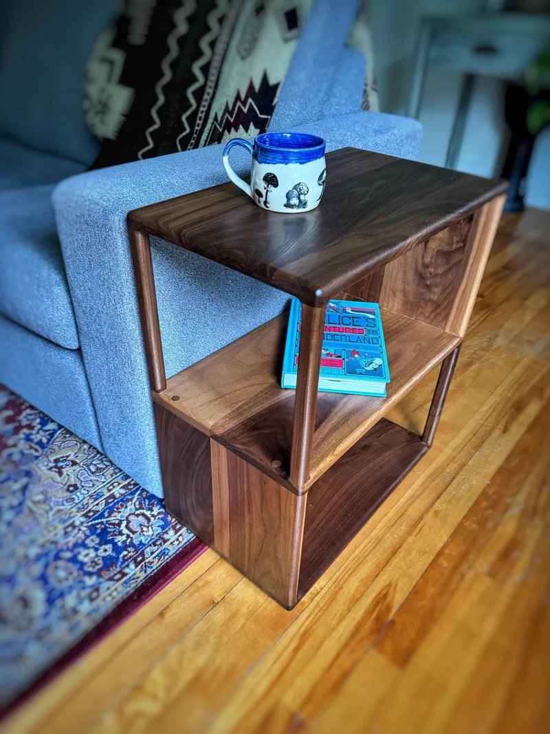 The Heritage Side Table(12" version) – Classic Mid-Century Design - Black Walnut