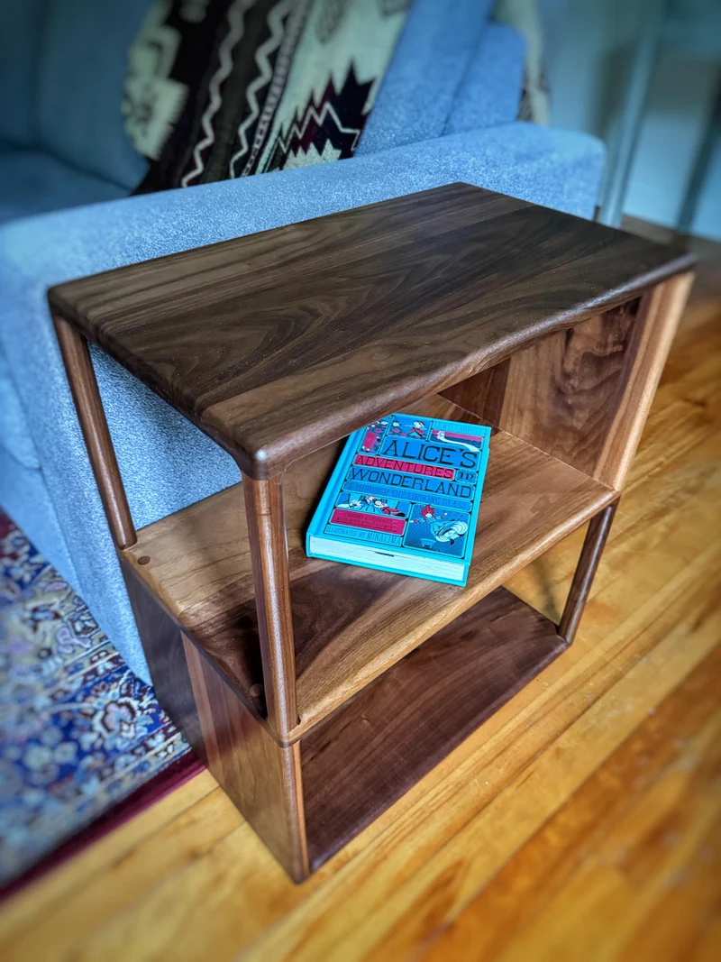 The Heritage Side Table(12" version) – Classic Mid-Century Design - Black Walnut