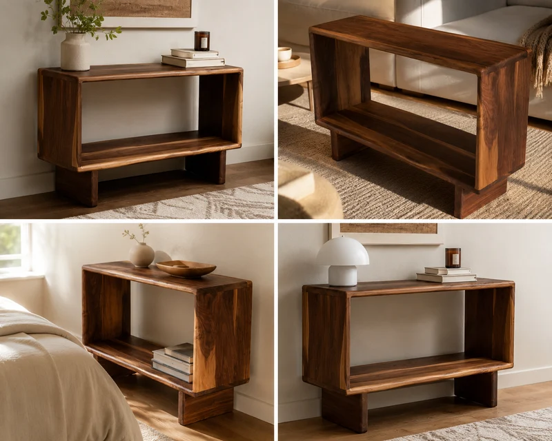 The Narvik - Solid Black Walnut Console – Timeless & Handmade