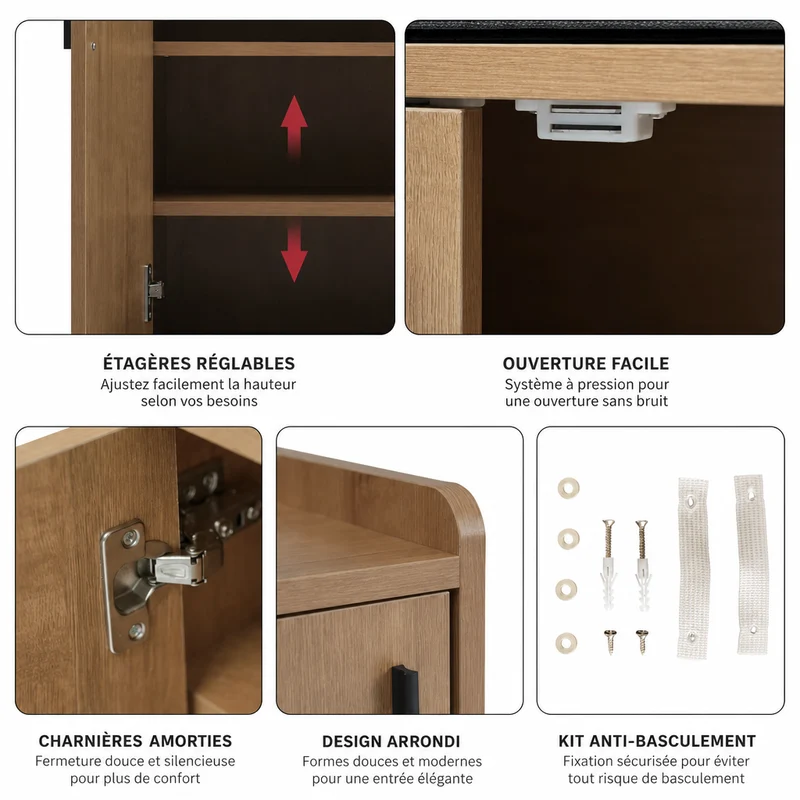 Meuble d'entrée chic | Rangement 12 Paires