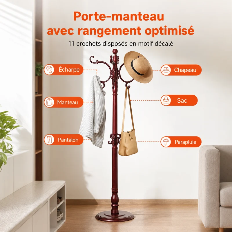 Porte-manteau | Bouleau Massif