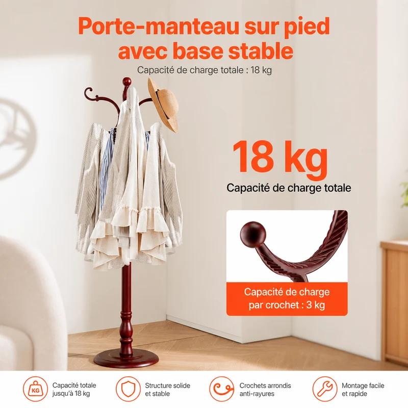 Porte-manteau | Bouleau Massif