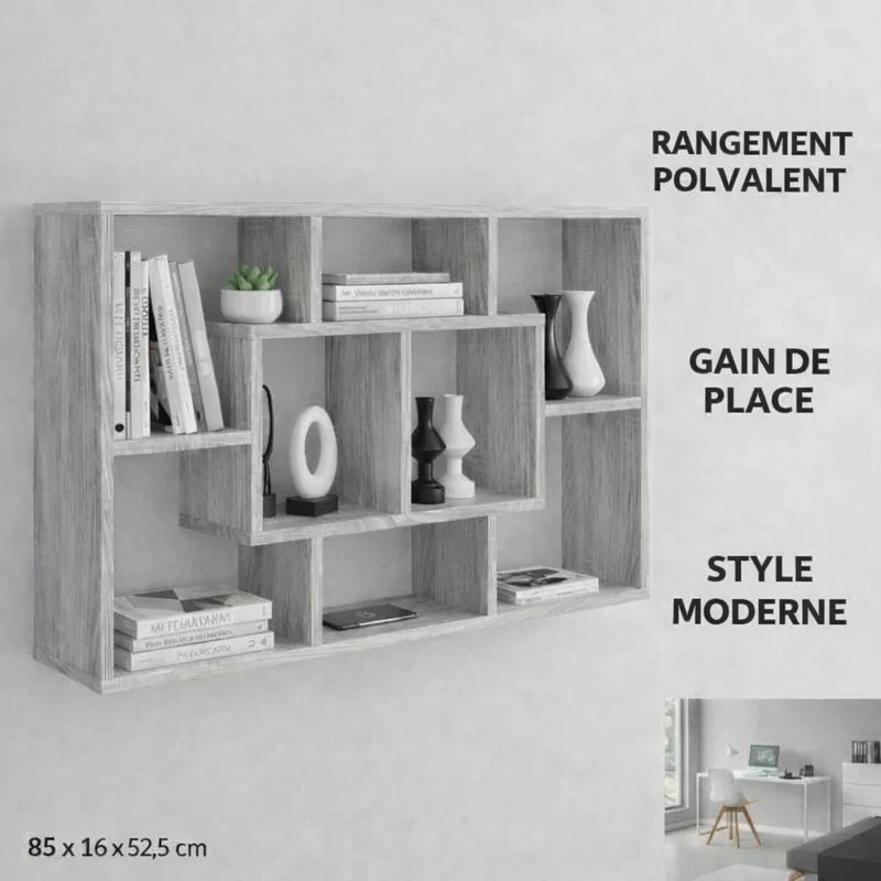 Étagères murales | Organiseur 8 compartiments