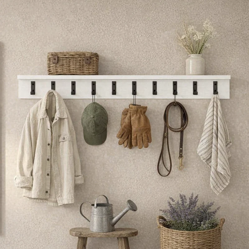 Patère porte manteau murale 100cm | Design bicolore