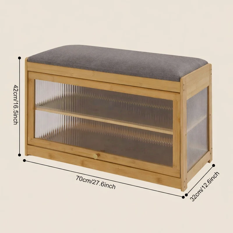 Banc de rangement | Bambou Naturel bois