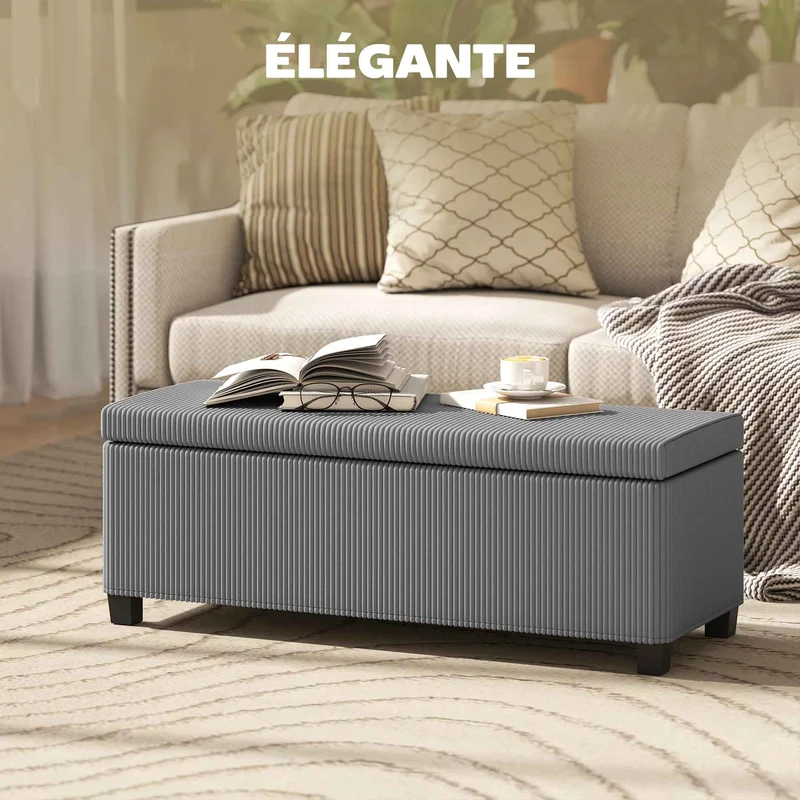 Banc de rangement | Velours Élégant