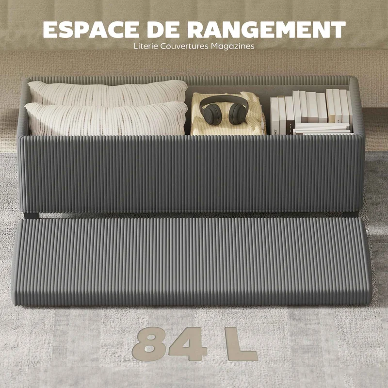 Banc de rangement | Velours Élégant