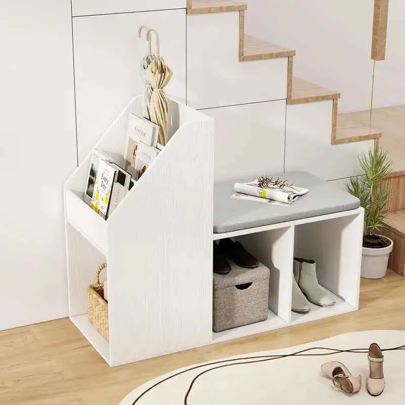 Banc de rangement | 6 compartiments blanc confort