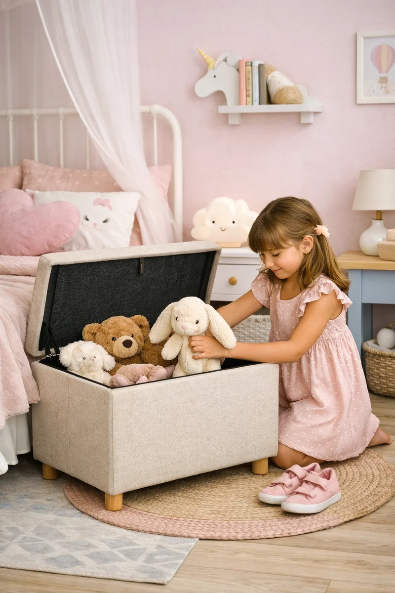 Banc de rangement pliable 84L | crème | Multifonction