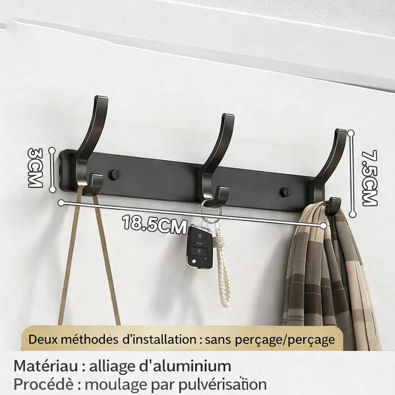 Patère mural | Sans Perçage Aluminium