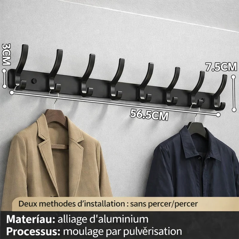 Patère mural | Sans Perçage Aluminium