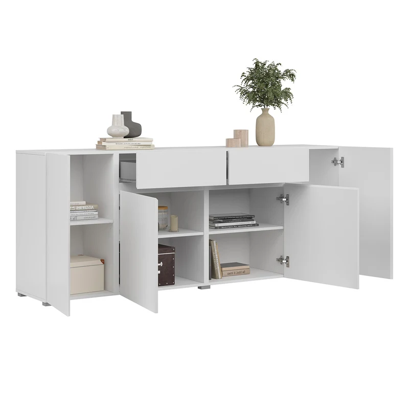 Buffet 4 portes 2 tiroirs Maxis Blanc