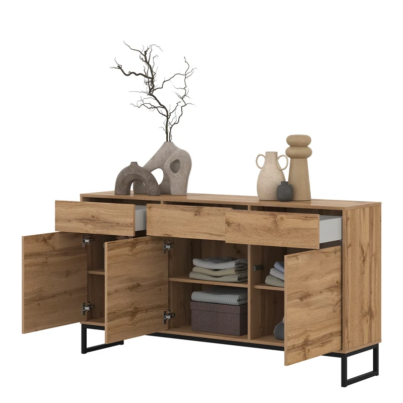 Buffet 3 portes 3 tiroirs Loa Bois